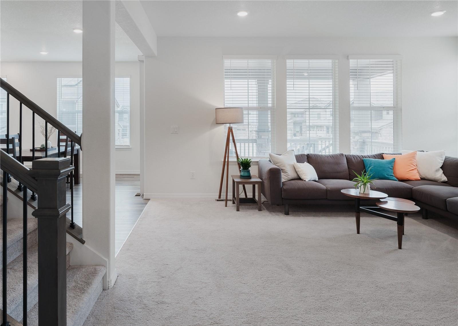 Bright living room in a newer home.