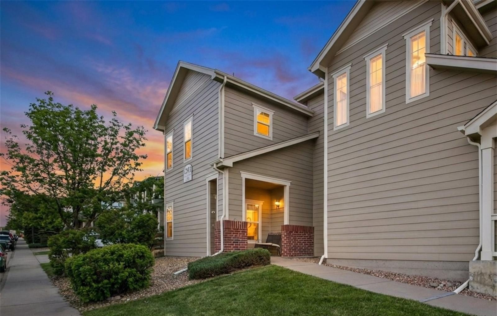 Townhome at twilight in Thornton.