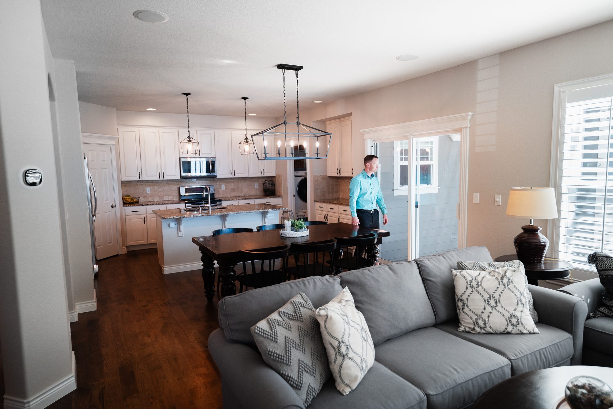 Steve Calley standing in the kitchen of a home he is showing.