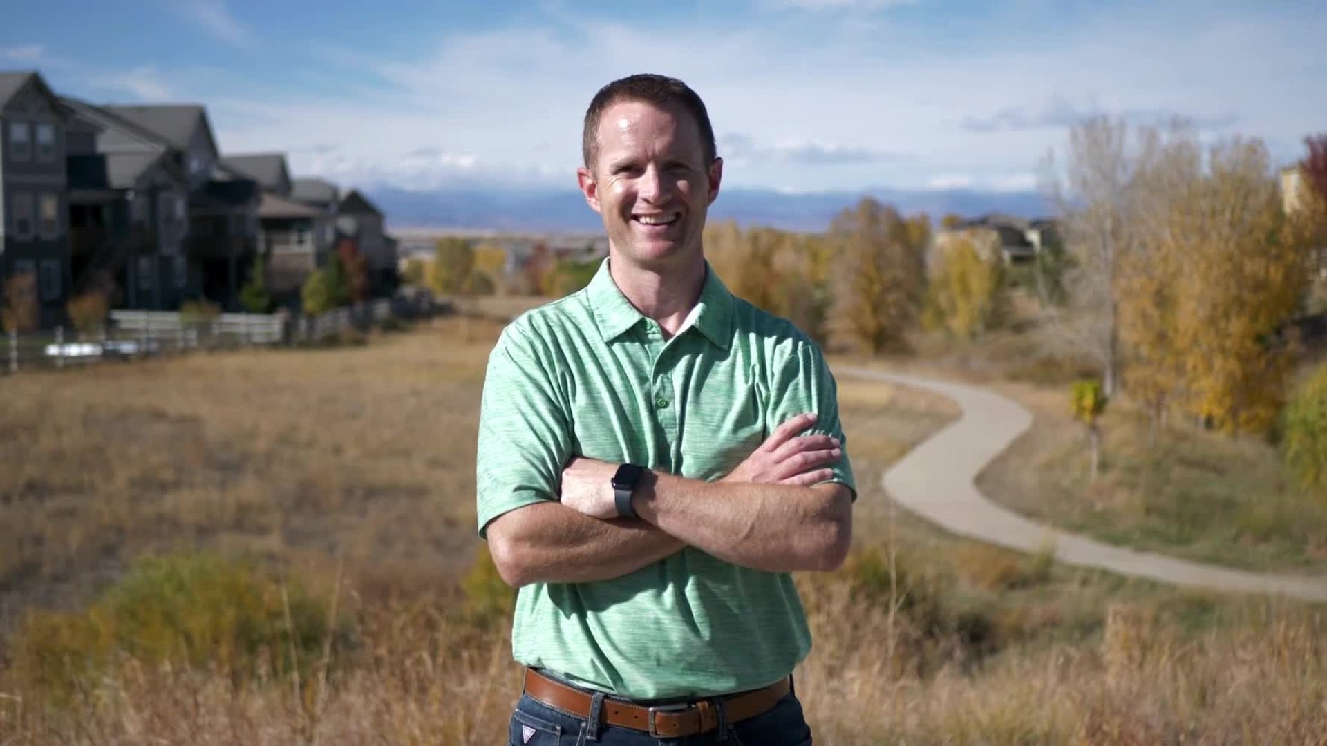 Steve Calley smiling on a Broomfield open space trail.