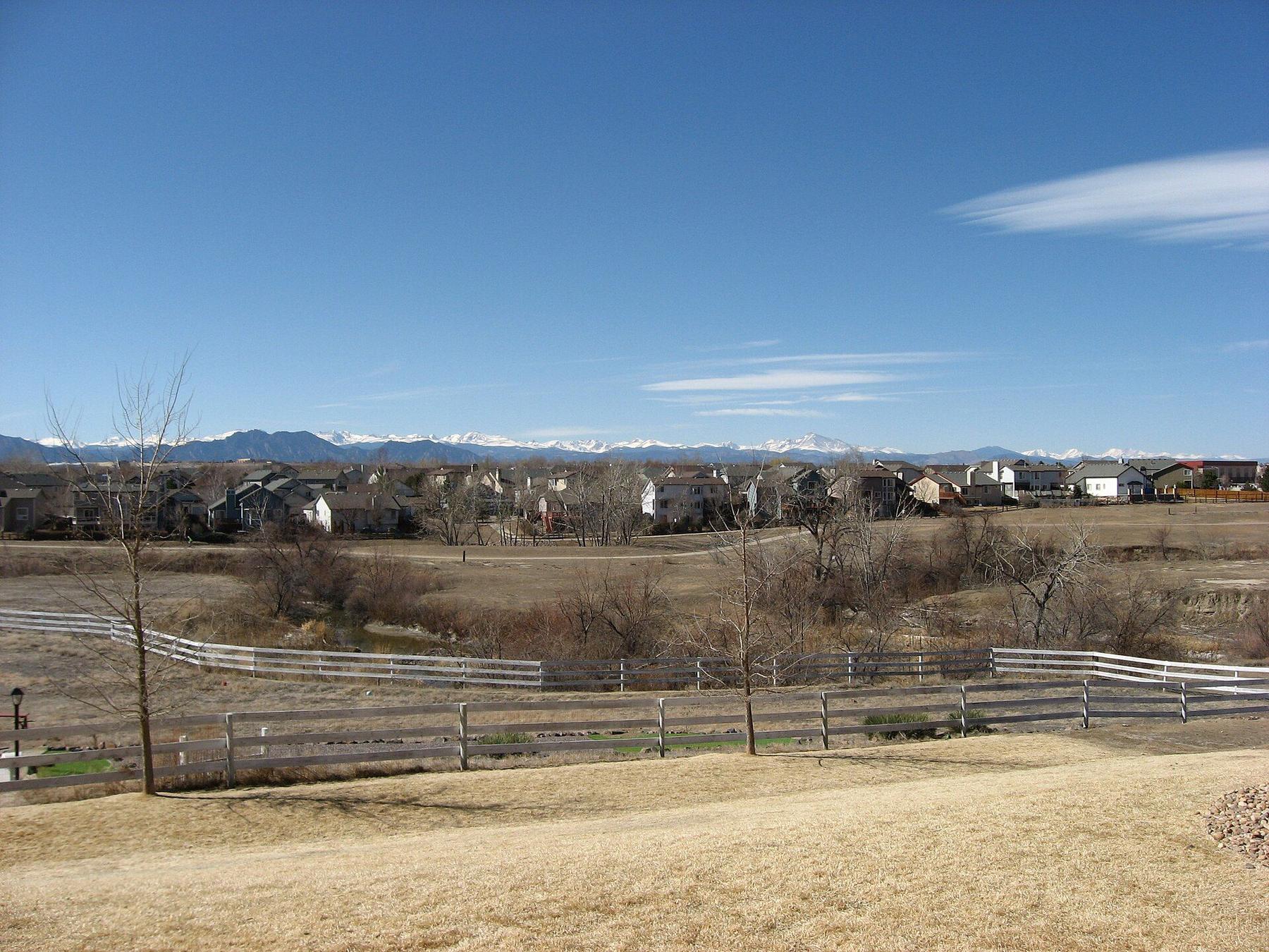 Open grassland in Westminster with the mountains on the horizon.